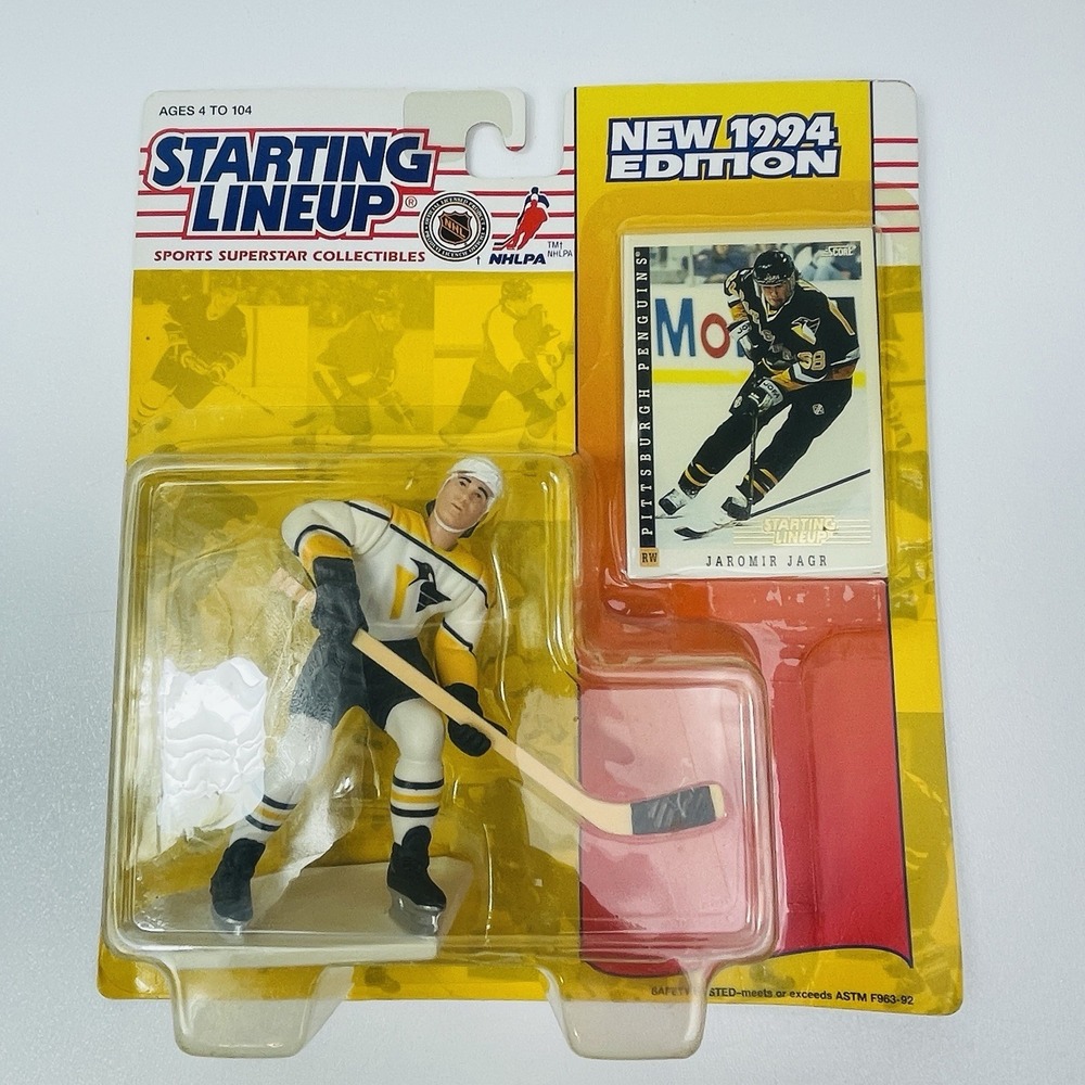 1994 Starting Lineup Jaromir Jagr Pittsburgh Penguins With Card Vintage